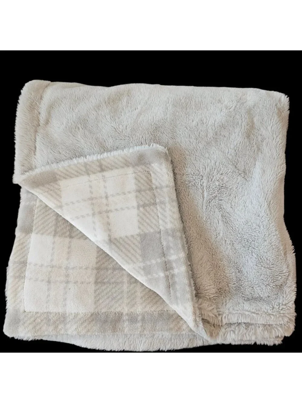 Parents Choice Baby Blanket Plaid White Cream Gray Tan Beige 30x40‎ Walmart